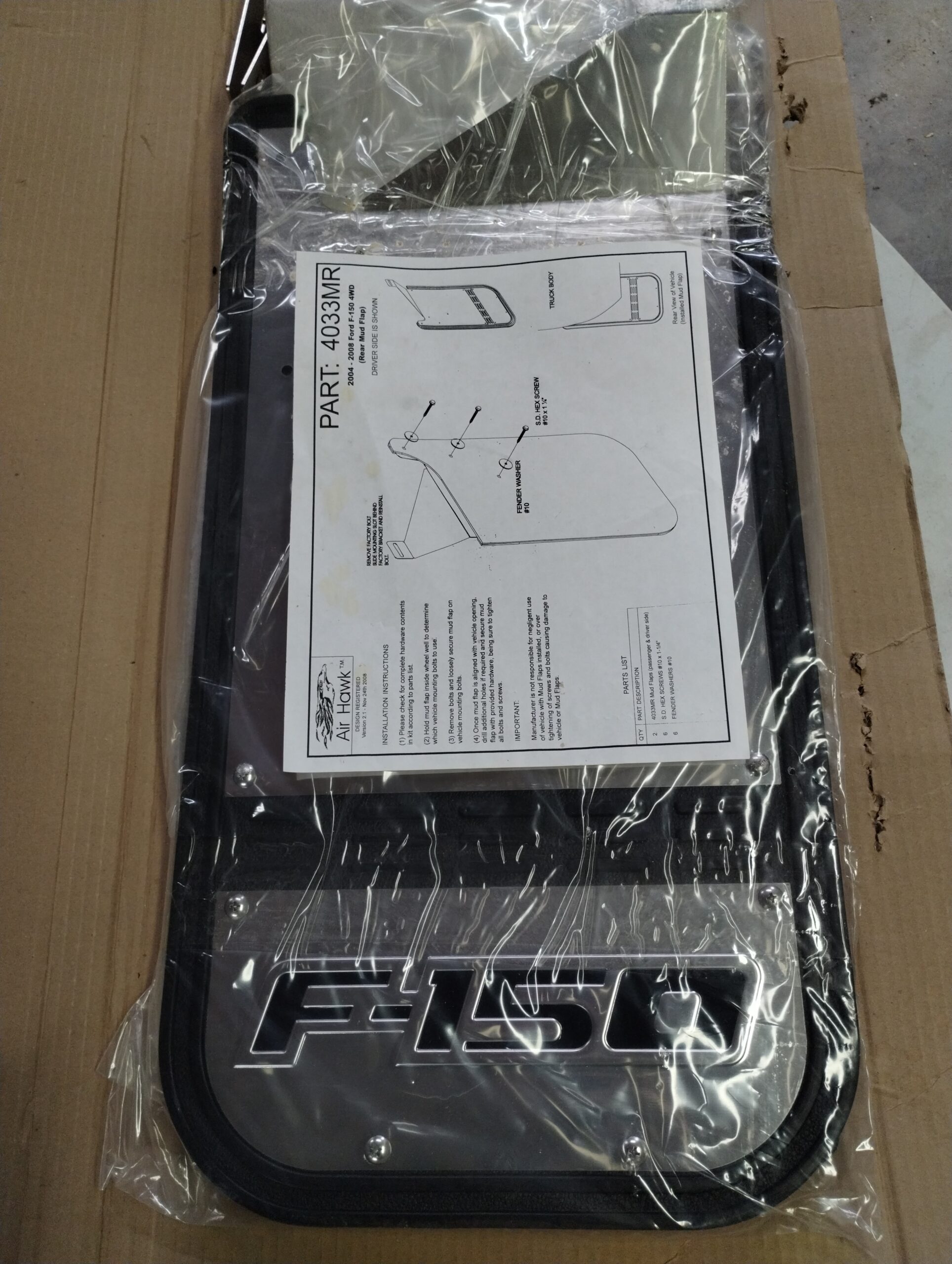 AirHawk 2009-2014 FORD F-150 Rear Mud flaps